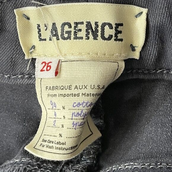 L’Agence SZ 26 Margot Skinny Jeans High-Rise Stretch Pockets Zip Stingray Gray - Picture 8 of 10